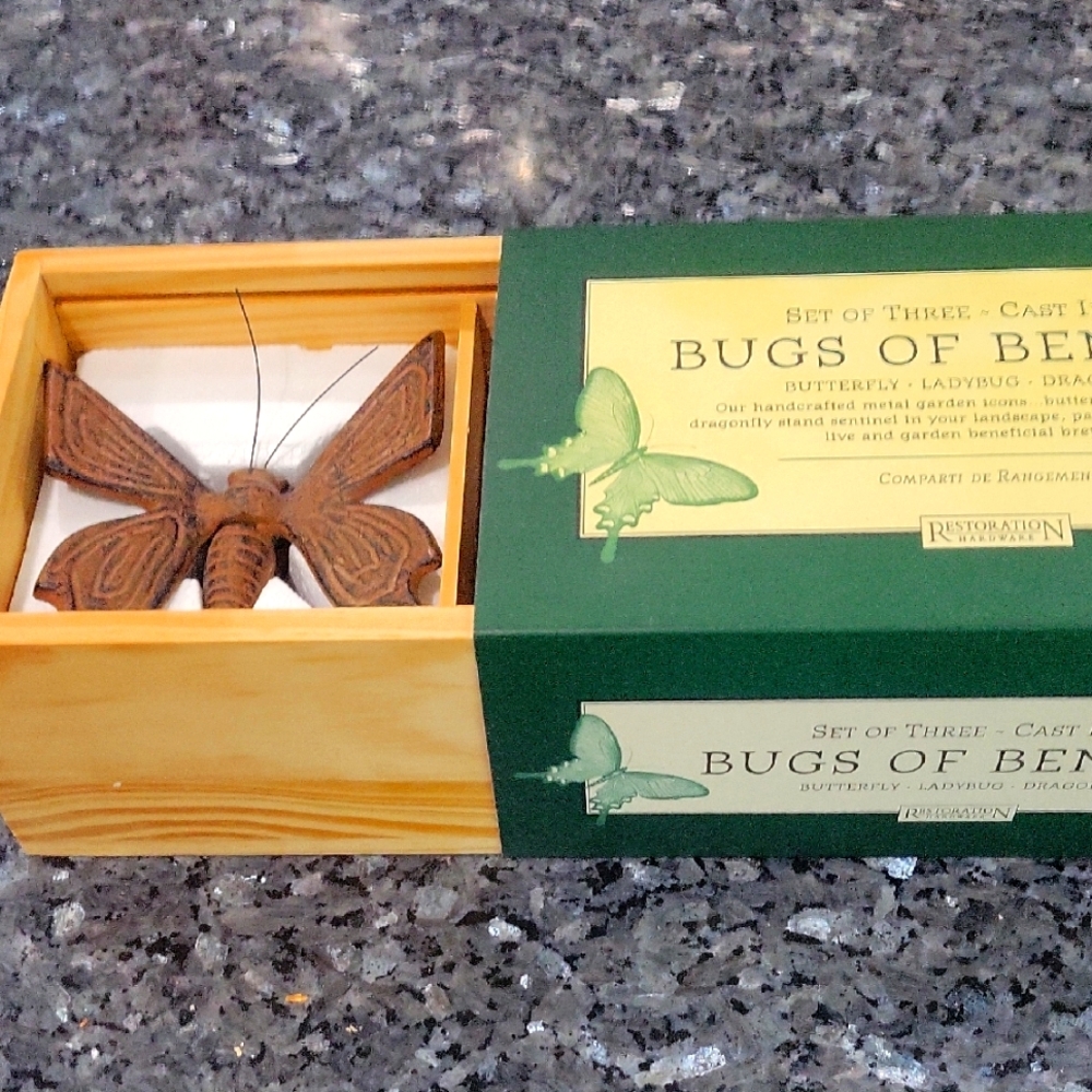 Set of Three Cast Iron Bugs of Beauty